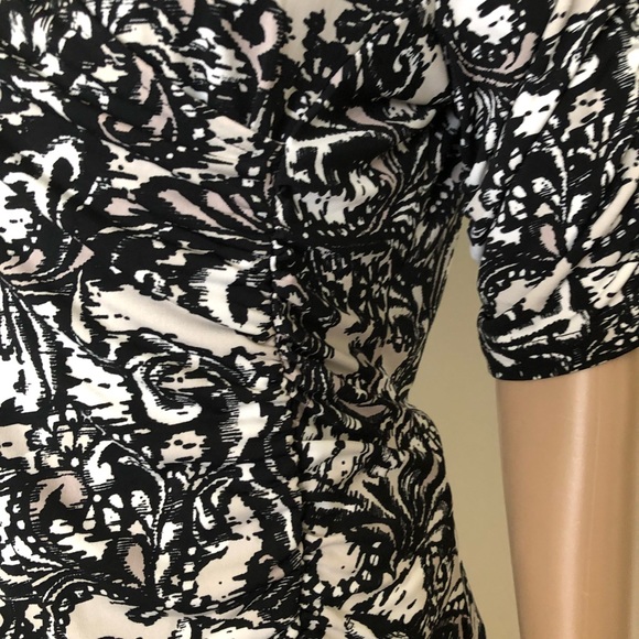 STYLE & CO Womens Top Size Medium Stretch Faux Crossover Ruched Elbow Sleeves - Picture 4 of 9